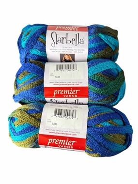 Premier Yarns Starbella yarn 33yds color canyon sunrise lot of 3